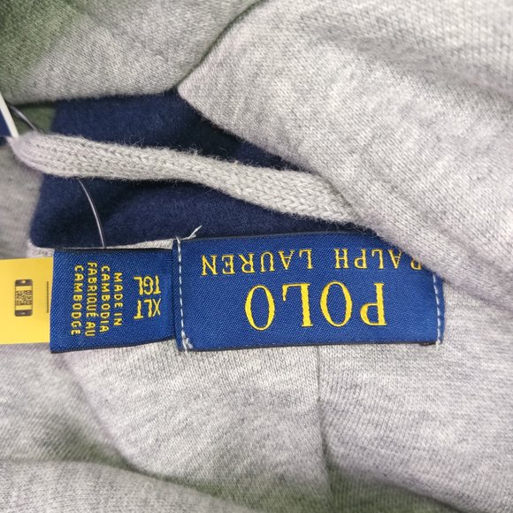 Polo Ralph Lauren Men's Big & Tall Polo Bear Player Colorblock Hoodie - Picture 6 of 6